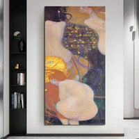 Håndmalede Gustav Klimt guldfisk oliemalerier på lærred