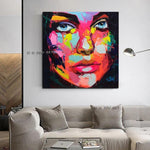 Modern Palette Knife Painting Portrait Palette Knife Face Hand Painted Francoise Nielly Style Oil painting Impasto Figure On Canvas