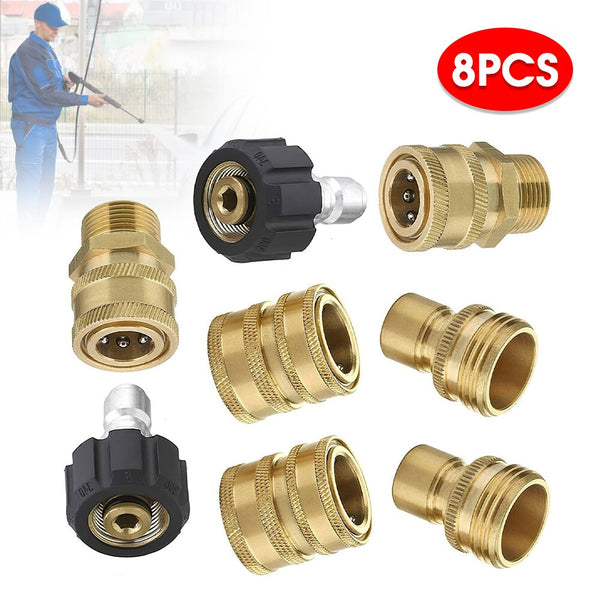 8pcs High Pressure Quick Connector Garden Irrigation Accessories Car Washer Adapter Water Gun Hydraulic Couplers Hose Couplings