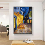 Hand Painted Van Gogh Famous Oil Painting Cafe Terrace At Night Canvas Wall Art Decoration