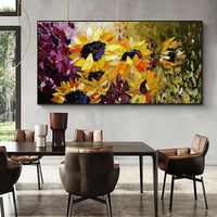 Modernes abstraktes handgemaltes Blumen-Van-Gogh-Sonnenblumengemälde auf Leinwand, Kunst-Poster, Dekoration