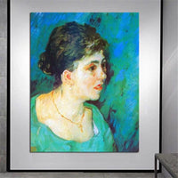 手描きのゴッホ油絵青い抽象的なキャンバスアート壁の家の装飾壁画の女性