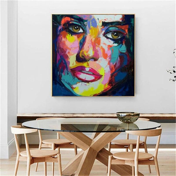 Francoise Nielly handmade Palette knife portrait Face Oil painting on canvas acrylic painting decor wall Art picture living room