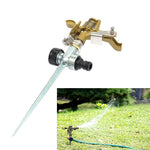 360 Degree Rotary Irrigation Sprayer Sprinkler Automatic Watering Garden Water Nozzle Impulse Sprayer Metal Spike Garden Tools