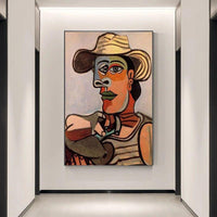 Handmålad Picasso《 Sjömannen 》Abstrakta figurer Oljemålningar Väggkonst Canvas
