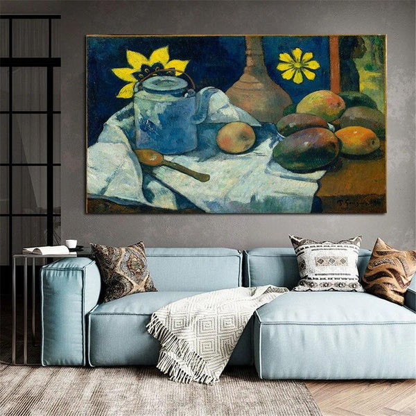 Hand Painted Art Oil Painting Paul Gauguin Teapot and Fruit Still Life Impressionism People Abstract Landscape Decor