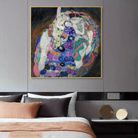 Hand Painted Classic Gustav Klimt Girl Abstract Oil Painting on Canvas Modern Arts Room Decoration
