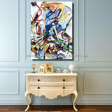 Известни ръчно рисувани геометрични шарки Кандински Картина на платно Абстрактна живопис Стенно изкуство за изкуство в стаята Картина с маслени бои
