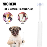 Escova de dentes elétrica portátil para animais de estimação escova de dentes automática para cães e gatos 360° ferramenta de limpeza de dentes escova de dentes para cães de estimação suprimentos para animais de estimação