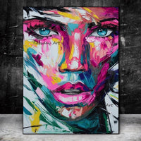 Hand Painted Francoise Nielly Oil Painting Palette Knife Face Lmpasto Figure On Canvas Woman Face Abstracts