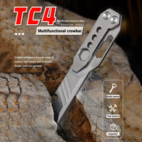 Multi Functional Survival EDC Tool TC4 Titanium Alloy Crowbar Bottle Opener Key Chain Wrench for M3 M4 M5 M6 Screw