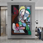 Toile moderne de Pablo Picasso, célèbre femme écrivant des lettres, décor artistique occidental, mur d'œuvres d'art