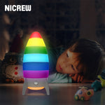 Rocket Night Light ბავშვებისთვის ფერადი RGB სარაკეტო ნათურა ბავშვთა საძინებლის დესკტოპის დეკორი განათება სახლის დეკორაცია საშობაო საჩუქრები