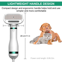 Canicula Hair Dryer Portable 2 in 1 Pet Grooming Hair Dryer Adjust Temperature Low Noise Pets Dryer Cat Grooming Pectine Blower