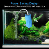 Akvarium Luftpumpe Iltpumpe Kontraventil Bærbar Mini USB Mute Energibesparende pumpe til akvarium Akvarietilbehør
