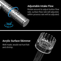 Tubo de lírio de aquário com escumadeira de superfície de entrada e saída de aço inoxidável para filtro de aquário plantado filtro de tanque de peixes