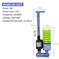 Aquarium Filter Sponge Fish Tank Filter with Submersible Water Pump and Biochemical Sponge Filter for Water Circulation