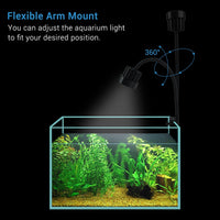 Aquarium LED Spotlight Clip-On LED Lighting Touch Sensor Switch White LED Clamp Lamp for Fish Tank 4000-12000K 4W 480LM