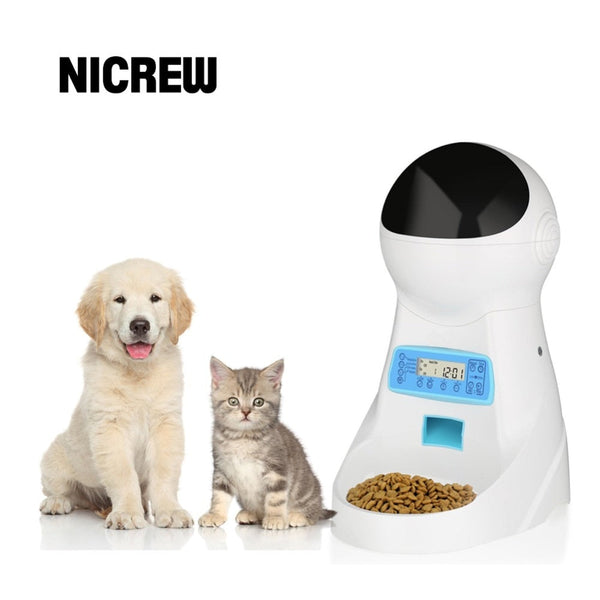 3L Cat Dog Food Feeder Automatic with Voice Record Pets Food Bowl For Cat Dog Puppy LCD Screen Dispensers 4 times One Day