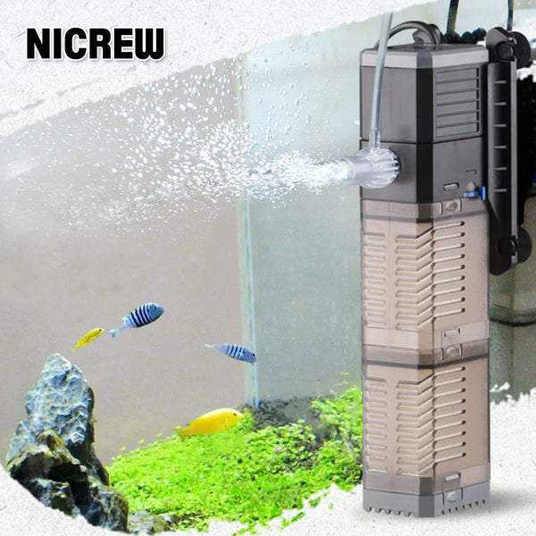 SUNSUN 4 In 1 Aquarium Submersible Filter Water Pump Air Pump Wave Maker Water Circulation Sponge Filter for Fish Tank