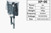 فیلتر آکواریوم خارجی 3 در 1 تانک ماهی شناور پاور XP-05/09/11/13 پمپ هوای آکواریوم آویز خارجی آبشار