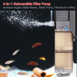 SUNSUN 4 در 1 آکواریوم فیلتر شناور پمپ آب پمپ هوا پمپ موج ساز گردش آب فیلتر اسفنجی برای مخزن ماهی