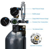 Akvarium CO2 regulator med backventil bubbelräknare magnetisk magnetventil Akvarium CO2 tryckreduceringsventil