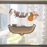 Cat Hammock Bed Mount Mount Window Pod Lounger with Suction Cups គ្រែកក់ក្តៅសម្រាប់សត្វចិញ្ចឹមឆ្មាសម្រាកផ្ទះ សំបុកឆ្មាទន់ និងផាសុកភាព