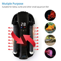 Calentador de acuario digital sumergible con pantalla de temperatura LED inteligente para ajuste de temperatura del tanque de peces 25W 50W