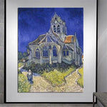 Käsinmaalattu Van Goghin öljymaalaus Orvillen kirkko Abstrakti kangastaide Seinätalon koristeet