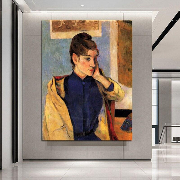 Hand Painted Oil Painting Paul Gauguin Portrait of Madelaine Bernard sister of the artist Emile Bernard Figure Abstract
