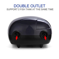Bomba d'aire d'aquari Tanc de peixos Mini compressor Bomba d'oxigen Doble sortida única amb tub de vàlvula de retenció Accessoris aquàtics