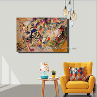 نقاشی با دست معروف کاندینسکی الگوهای هندسی نقاشی روی بوم نقاشی انتزاعی نقاشی دیواری برای هنر اتاق نقاشی رنگ روغن