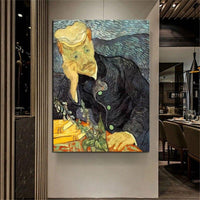 Pintura a óleo Van Gogh pintada à mão Retrato da Dra. Jia She Murais de decoração de casa de arte em tela abstrata