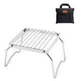 Portable Gas Stove Stand Rack Lightweight Stainless Steel Mini Foldable Stove Bracket Backpacking Fire Rack Stand