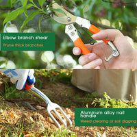 10pcs Hortus Tools Home Gardening Planting Tool Set Hand Tools Weeding Shovel Rake Pruning Forfex Folding Saw with Tote Bag