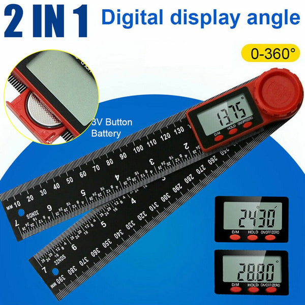 0-200mm Digital Angle Finder Ruler Meter Angle Inclinometer 7 Inch 360° Gauge Tool Electron Goniometer Protractor Measuring Tool