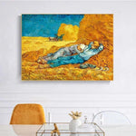 Pintado a mano Vincent Van Gogh Trabajo Almuerzo Pinturas al óleo pintadas a mano Decoraciones abstractas para habitaciones