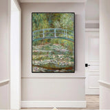 Pintados à mão Claude Monet Nenúfares e Noiva Japonesa Pintura A Óleo Arte Da Parede Da Lona