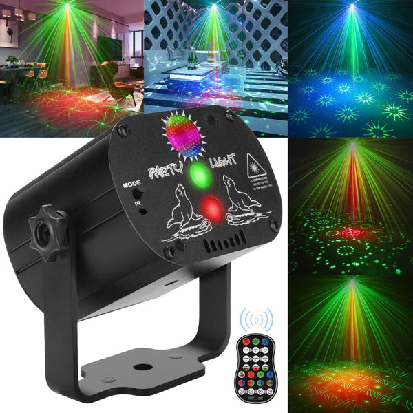Mini RGB Disco Light 60 Patterns DJ LED Laser Stage Projector Colorful Lamp USB Rechargeable Wedding Birthday Party Lamps