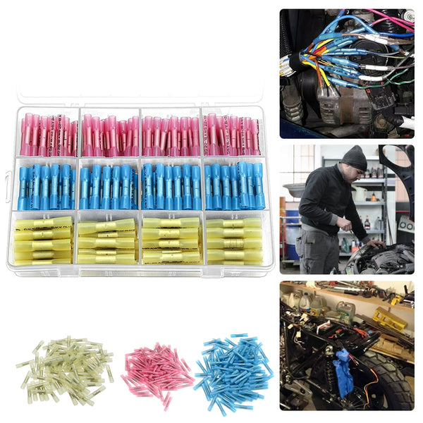 50/100/200pcs Solder Seal Sleeve Heat Shrink Butt Connector Waterproof Insulated Seal Electrical Wire Splice Terminals Connector