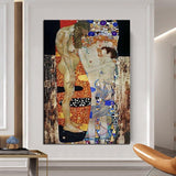 Håndmalet vægkunst lærred skandinavisk Gustav Klimt af The Three Ages of Woman Oliemaleri