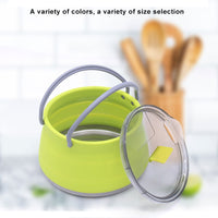 1L Portable Silicone Kettle Collapsible Boiler Outdoor Water Foldable Water Pot Stainless Steel Bottom Folding Silicone Water Kettle