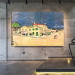 Gipintalan sa Kamot nga Van Gogh Bantog nga Pagpintal sa Langis sa Balay sa Arles Canvas Wall Art Dekorasyon