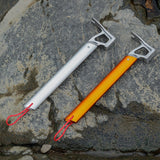 តង់បោះជំរុំទម្ងន់ស្រាល Peg Hammer Stainless Steel Tent Nail Puller Extractor Bottle Opener Outdoor Mountaineering Tool