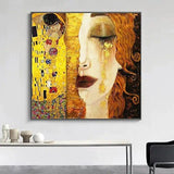 Hand Painted Classic Gustavus Klimt Tear Abstract Oil Painting on Canvas Arts