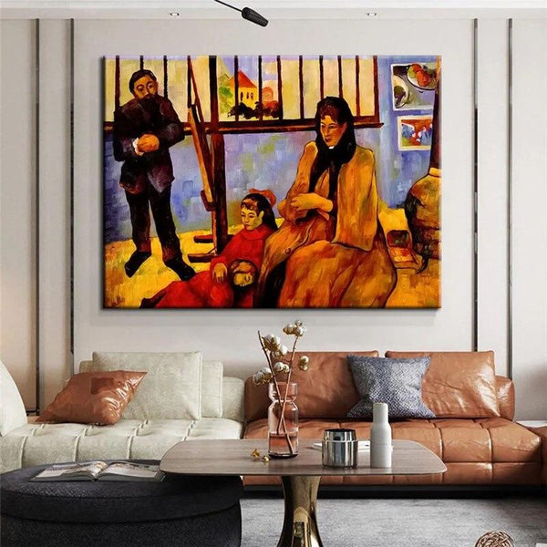 Hand Painted Paul Gauguin Oil Painting Schuffenecker family Retro Classic Abstracts Aisle Decor