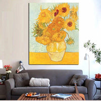 Hand Painted The Vase That 12 Sunflower Of Vincent van Gogh Hand Painted Oil Painting Canvas atz