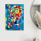 Tes Painted Abstract Famous Artworks Kandinsky Niaj hnub nimno Canvas Roj Paintings