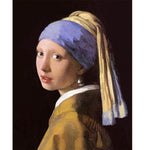 Noia clàssica de reproducció artística del museu de qualitat artesanal amb una arracada de perles Johannes Vermeer famós
